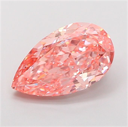 Picture of Lab Grown Diamond 3.42 Carats, Pear with  Cut, Fancy Vivid Pink Color, VVS2 Clarity and Certified by IGI