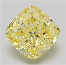 Picture of Lab Grown Diamond 2.06 Carats, CUSHION MODIFIED with  Cut, Fancy Vivid Yellow Color, VS1 Clarity and Certified by IGI
