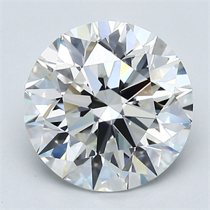 Picture of Natural Diamond 2.52 Carats, Round with Excellent Cut, H Color, VVS2 Clarity and Certified by GIA