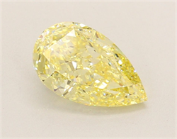 Picture of Lab Grown Diamond 2.14 Carats, Pear with  Cut, Fancy Intense Yellow Color, VVS2 Clarity and Certified by IGI