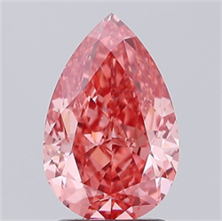 Picture of Lab Grown Diamond 2.06 Carats, Pear with  Cut, Fancy Vivid Pink Color, VVS2 Clarity and Certified by IGI