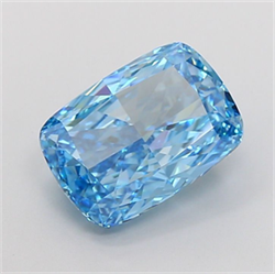 Picture of Lab Grown Diamond 3.73 Carats, CUSHION MODIFIED with  Cut, Fancy Vivid Blue Color, VVS2 Clarity and Certified by IGI