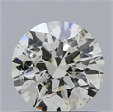 Natural Diamond 0.87 Carats, Round with Excellent Cut, J Color, SI2 Clarity and Certified by IGI