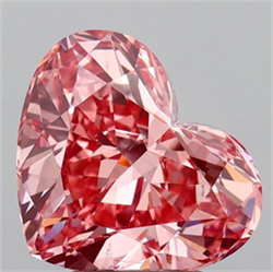 Picture of Lab Grown Diamond 3.08 Carats, Heart with  Cut, Fancy Vivid Pink Color, VS2 Clarity and Certified by IGI