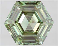 Picture of Lab Grown Diamond 2.46 Carats, HEXAGONAL with  Cut, Fancy Vivid Green Color, VS1 Clarity and Certified by IGI