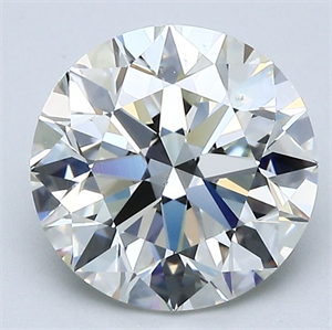Picture of Natural Diamond 3.01 Carats, Round with Excellent Cut, K Color, VS2 Clarity and Certified by GIA