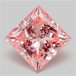 Picture of Lab Grown Diamond 2.01 Carats, Princess with  Cut, Fancy Vivid Pink Color, VS1 Clarity and Certified by IGI