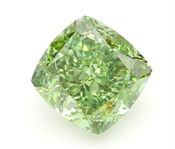 Picture of Lab Grown Diamond 1.51 Carats, CUSHION MODIFIED with  Cut, Fancy Vivid Green Color, VS1 Clarity and Certified by IGI
