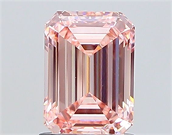 Picture of Lab Grown Diamond 1.52 Carats, Emerald with  Cut, Fancy Intense Pink Color, VS1 Clarity and Certified by IGI