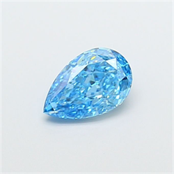 Picture of Lab Grown Diamond 1.28 Carats, Pear with  Cut, Fancy Vivid Blue Color, VS1 Clarity and Certified by IGI