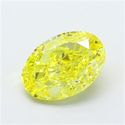 Picture of Lab Grown Diamond 1.60 Carats, Oval with  Cut, Fancy Intense Yellow Color, VVS1 Clarity and Certified by IGI
