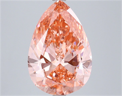 Picture of Lab Grown Diamond 5.00 Carats, Pear with  Cut, Fancy Vivid Pink Color, VVS2 Clarity and Certified by IGI