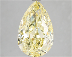 Picture of Lab Grown Diamond 5.06 Carats, Pear with  Cut, Fancy Vivid Yellow Color, VS2 Clarity and Certified by IGI