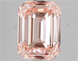 Picture of Lab Grown Diamond 5.11 Carats, Emerald with  Cut, Fancy Vivid Pink Color, VS1 Clarity and Certified by IGI