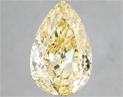Picture of Lab Grown Diamond 5.02 Carats, Pear with  Cut, Fancy Vivid Yellow Color, VS1 Clarity and Certified by IGI