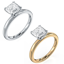 Picture of Princess solitaire engagement ring novo setting