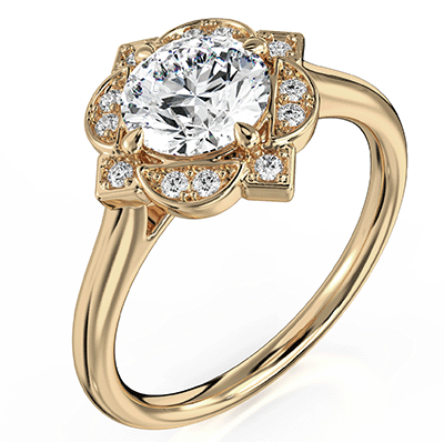 Anillo de compromiso art deco de estilo geométrico vintage