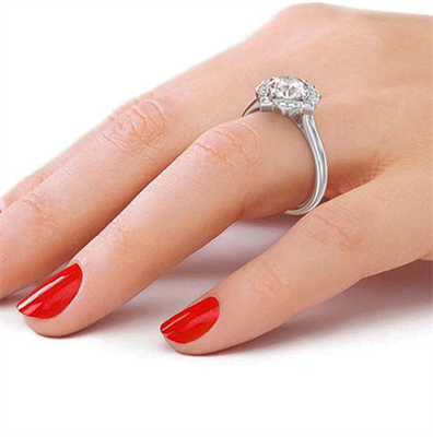 Anillo de compromiso art deco de estilo geométrico vintage