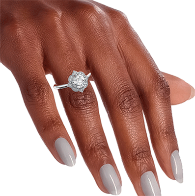 Anillo de compromiso art deco de estilo geométrico vintage