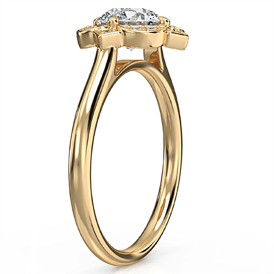 Anillo de compromiso art deco de estilo geométrico vintage