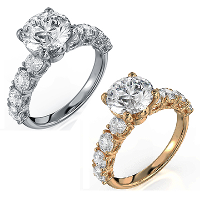 1.36 carat Lab diamonds F VVS2 Ideal Cut sides, engagement ring setting for 1.50 carat up