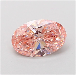 Picture of Lab Grown Diamond 1.74 Carats, Oval with  Cut, Fancy Vivid Pink Color, VVS2 Clarity and Certified by IGI