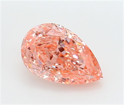 Picture of Lab Grown Diamond 1.54 Carats, Pear with  Cut, Fancy Vivid Pink Color, VVS2 Clarity and Certified by IGI