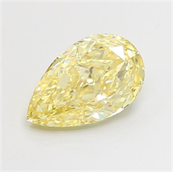 Picture of Lab Grown Diamond 1.78 Carats, Pear with  Cut, Fancy Yellow Color, VVS2 Clarity and Certified by IGI
