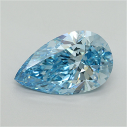 Picture of Lab Grown Diamond 5.03 Carats, Pear with  Cut, Fancy Vivid Blue Color, VVS2 Clarity and Certified by IGI