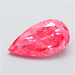 Picture of Lab Grown Diamond 1.24 Carats, Pear with  Cut, Fancy Vivid Pink Color, VS1 Clarity and Certified by IGI