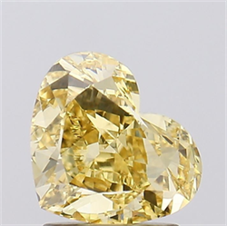 Picture of Lab Grown Diamond 2.02 Carats, Heart with  Cut, Fancy Intense Yellow Color, VVS2 Clarity and Certified by IGI