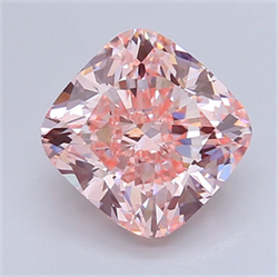 Picture of Lab Grown Diamond 3.45 Carats, Cushion with  Cut, Fancy Intense Pink Color, VS1 Clarity and Certified by IGI