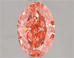 Picture of Lab Grown Diamond 1.91 Carats, Oval with  Cut, Fancy Vivid Pink Color, VS1 Clarity and Certified by IGI