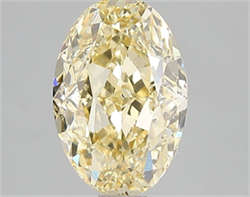 Picture of Lab Grown Diamond 3.02 Carats, Oval with  Cut, Fancy Vivid Yellow Color, VS1 Clarity and Certified by IGI