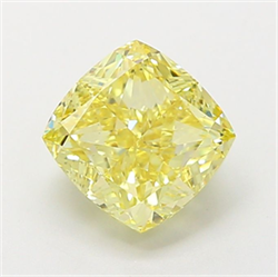 Picture of Lab Grown Diamond 2.30 Carats, CUSHION MODIFIED with  Cut, Fancy Intense Yellow Color, VS1 Clarity and Certified by IGI