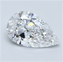 Natural Diamond 4.02 Carats, Pear with  Cut, D Color, VS1 Clarity and Certified by GIA