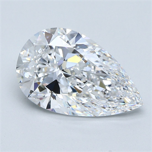 Picture of Natural Diamond 4.02 Carats, Pear with  Cut, D Color, VS1 Clarity and Certified by GIA