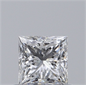 Natural Diamond 0.50 Carats, Princess with  Cut, D Color, SI1 Clarity and Certified by GIA
