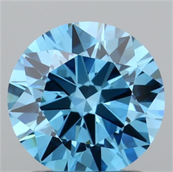 Picture of Lab Grown Diamond 1.32 Carats, Round with Excellent Cut, Fancy Vivid Blue Color, VS1 Clarity and Certified by IGI