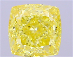 Picture of Lab Grown Diamond 2.58 Carats, CUSHION MODIFIED with  Cut, Fancy Intense Yellow Color, VS1 Clarity and Certified by IGI
