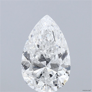 Picture of Natural Diamond 3.01 Carats, Pear with  Cut, F Color, I1 Clarity and Certified by IGI