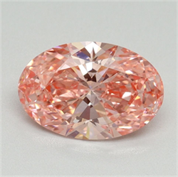 Picture of Lab Grown Diamond 2.05 Carats, Oval with  Cut, Fancy Vivid Pink Color, VS1 Clarity and Certified by IGI