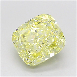 Picture of Lab Grown Diamond 1.55 Carats, CUSHION MODIFIED with  Cut, Fancy Yellow Color, VVS2 Clarity and Certified by IGI