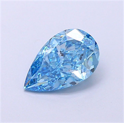 Picture of Lab Grown Diamond 1.54 Carats, Pear with  Cut, Fancy Vivid Blue Color, VS1 Clarity and Certified by IGI
