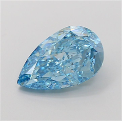 Picture of Lab Grown Diamond 3.17 Carats, Pear with  Cut, Fancy Vivid Blue Color, VS1 Clarity and Certified by IGI