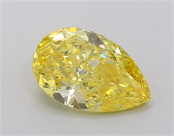 Picture of Lab Grown Diamond 2.12 Carats, Pear with  Cut, Fancy Vivid Yellow Color, VVS2 Clarity and Certified by IGI