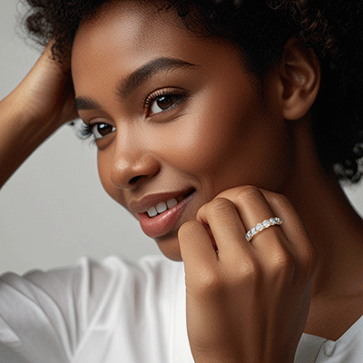 Low Dome 3 carat Lab Diamonds, E VVS2 certified Eternity ring