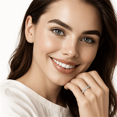 Low Dome 3 carat Lab Diamonds, E VVS2 certified Eternity ring