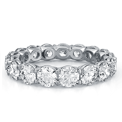 Low Dome 3 carat Lab Diamonds, E VVS2 certified Eternity ring