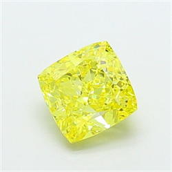 Picture of Lab Grown Diamond 1.45 Carats, CUSHION MODIFIED with  Cut, Fancy Intense Yellow Color, VS1 Clarity and Certified by IGI